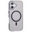 For iPhone 16 Plus Case Corrugated Texture Phone Cover PC Shell Compatible with MagSafe - Black Edge - 1