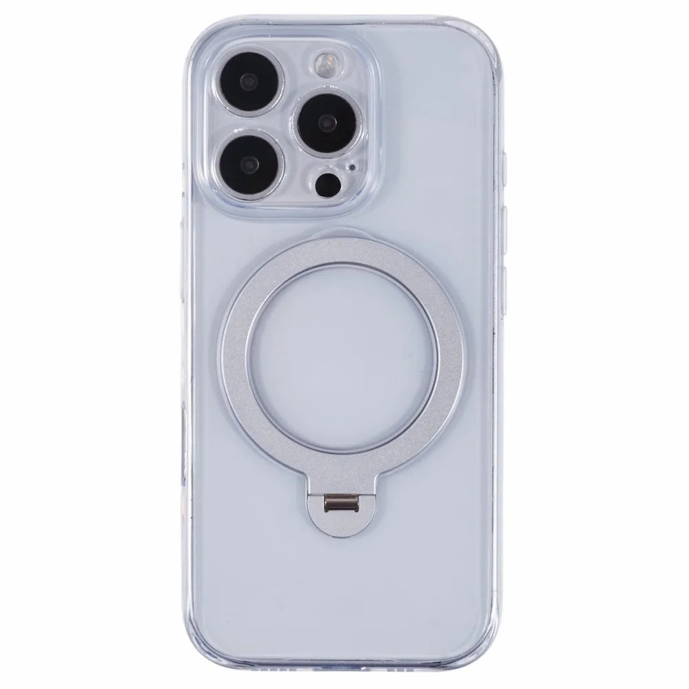 For iPhone 16 Pro Max Clear Case Magnetic Kickstand PC+TPU Phone Cover with Camera Control Button - 3