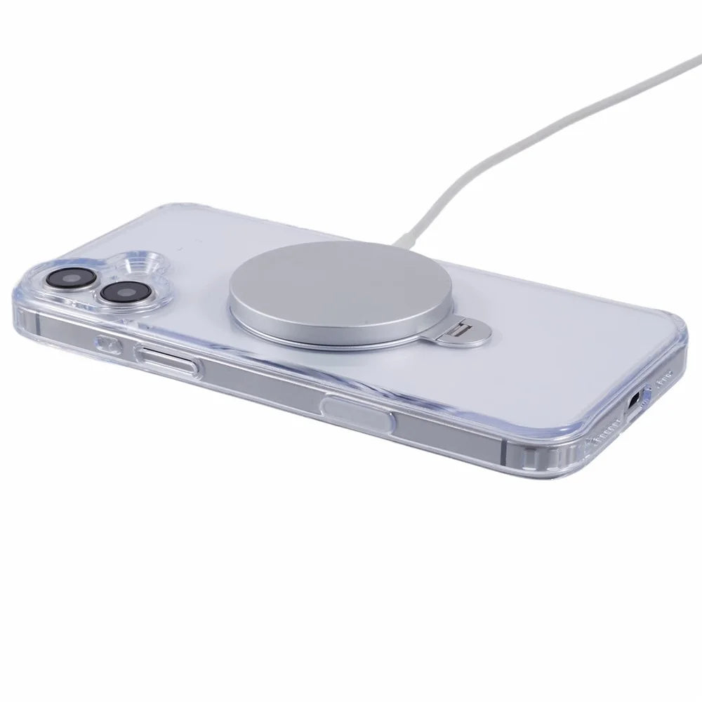 For iPhone 16 Plus Clear Case Magnetic Kickstand PC+TPU Phone Cover with Camera Control Button - 5
