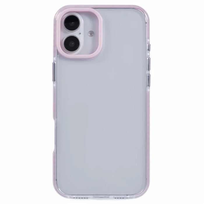 For iPhone 16 Plus Clear Case TPU+PC Shockproof Phone Back Cover - Pink - 3