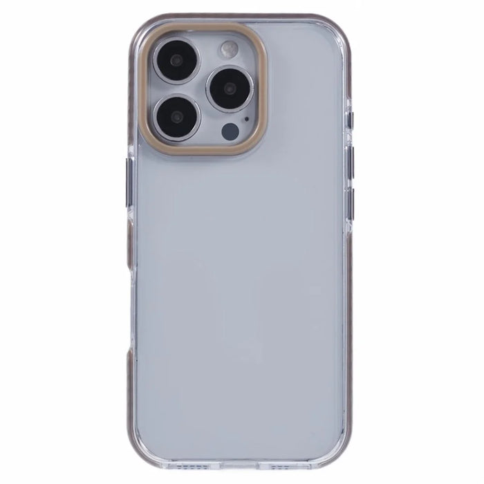 For iPhone 16 Pro Clear Case TPU+PC Shockproof Phone Back Cover - Khaki - 3