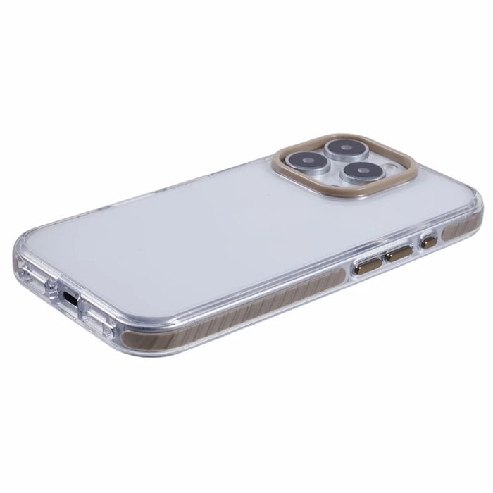 For iPhone 16 Pro Clear Case TPU+PC Shockproof Phone Back Cover - Khaki - 4