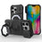 For iPhone 16 Pro Case Compatible with MagSafe PC+TPU Kickstand Phone Cover with Lanyard - Black - 1