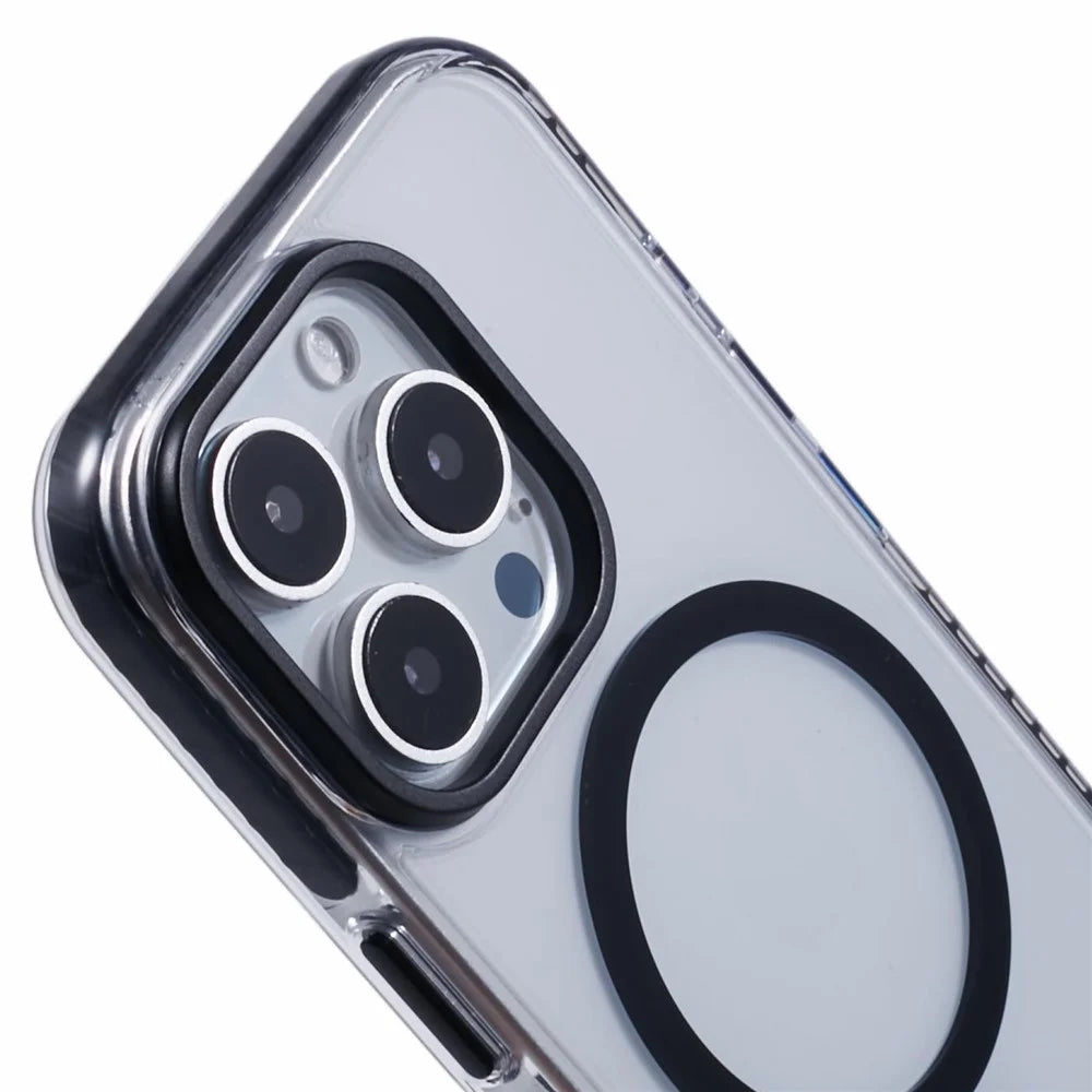 For iPhone 16 Pro Clear Case Compatible with MagSafe TPU+PC Back Cover - Black - 5
