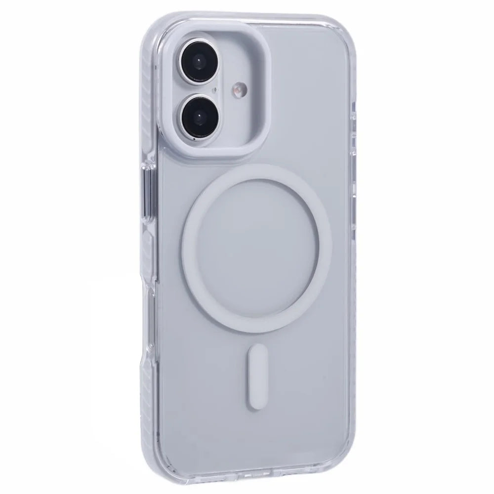 For iPhone 16 Clear Case Compatible with MagSafe TPU+PC Back Cover - White - 1