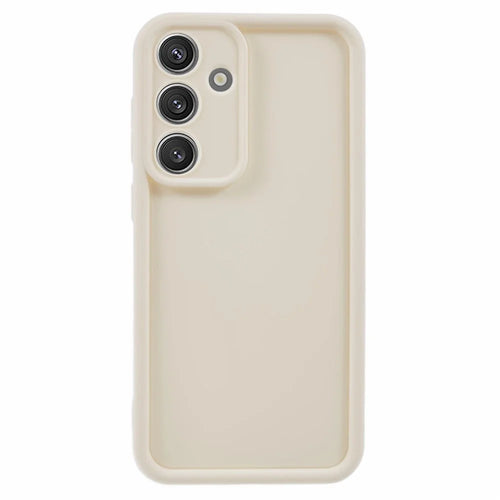 For Samsung Galaxy S25+ Case Grooved Design TPU Anti-Slip Phone Cover - Beige - 1