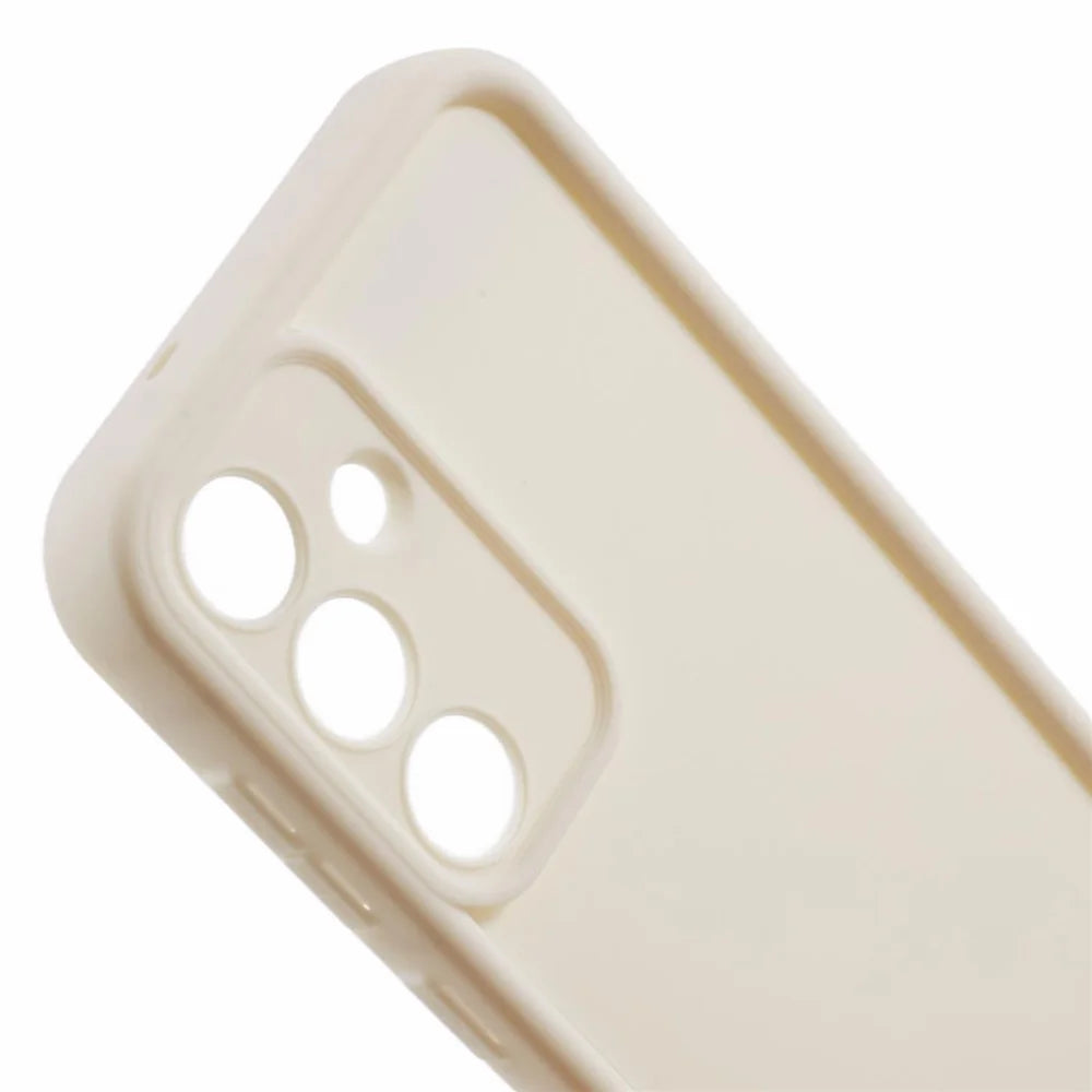 For Samsung Galaxy S25+ Case Grooved Design TPU Anti-Slip Phone Cover - Beige - 5