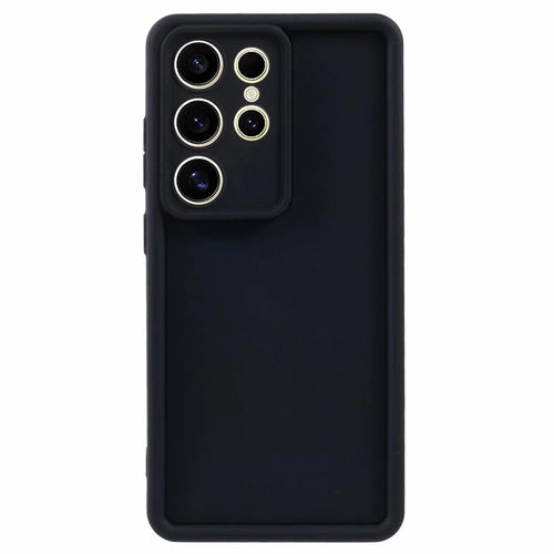 For Samsung Galaxy S25 Ultra Case Grooved Design TPU Anti-Slip Phone Cover - Black - 1