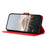 YX0090 For iPhone 16 Plus Case Triangle Imprint Leather Phone Cover with Lanyard - Red - 3