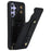 For Samsung Galaxy S25+ Case Kickstand Card Slots Leather Coated TPU Cover with Shoulder Strap - Black - 4