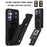 For Samsung Galaxy S25+ Case Kickstand Card Slots Leather Coated TPU Cover with Shoulder Strap - Black - 5