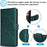 For iPhone 16 Pro Max Case with Hand Strap Flower Imprint Leather Wallet Phone Cover - Green - 5