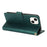 For iPhone 15 Case with Hand Strap Flower Imprint Leather Wallet Phone Cover - Green - 3