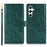 For Samsung Galaxy S24+ Case with Hand Strap Flower Imprint Leather Wallet Phone Cover - Green - 1