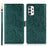 For Samsung Galaxy A13 4G / 5G Case with Hand Strap Flower Imprint Leather Wallet Phone Cover - Green - 1