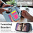 For iPhone 16 Case with Card Holder, Strap, Kickstand PU+TPU Phone Back Cover Support RFID Blocking - Blue - 7