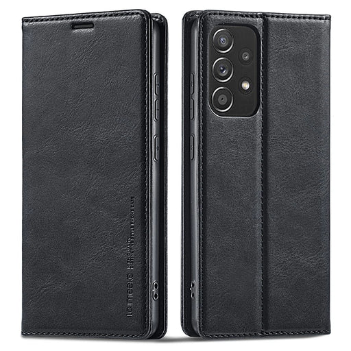 LC.IMEEKE for Samsung Galaxy A52 4G / 5G / A52s 5G Shockproof RFID Blocking Phone Case Phone Flip Wallet Cover with Stand - Black - 1