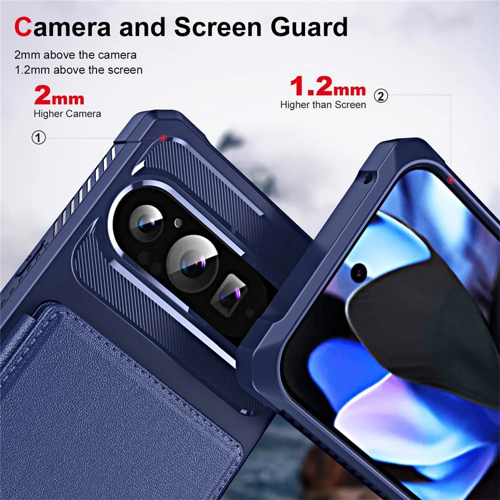 ENKAY For Google Pixel 9 Pro XL  Hat-Prince Wallet Card Slot Kickstand PU Leather +TPU Back Phone Cover with Camera Lens Film - Black - 4