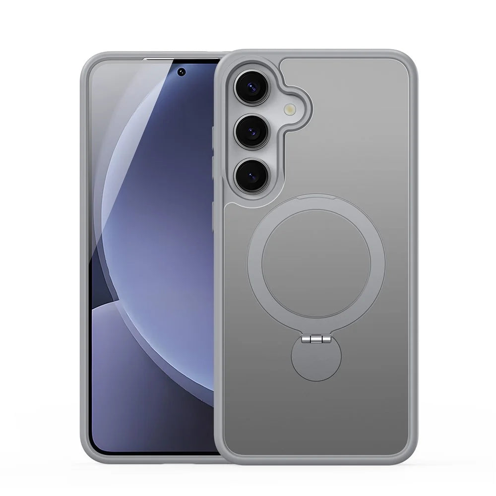 DUX DUCIS For Samsung Galaxy S25+ Case  Yind Series PC+TPU Phone Cover Magnetic Case with Kickstand - Grey - 1