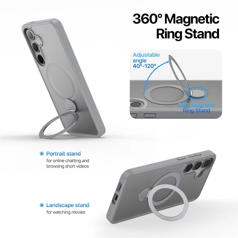 DUX DUCIS For Samsung Galaxy S25+ Case  Yind Series PC+TPU Phone Cover Magnetic Case with Kickstand - Grey - 5