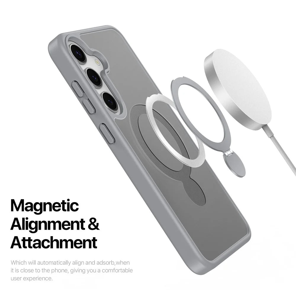 DUX DUCIS For Samsung Galaxy S25+ Case  Yind Series PC+TPU Phone Cover Magnetic Case with Kickstand - Grey - 7