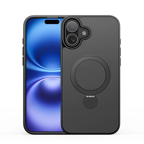 DUX DUCIS For iPhone 16 Case  Yind Series PC+TPU Phone Cover Compatible with MagSafe with Kickstand - Black - 1