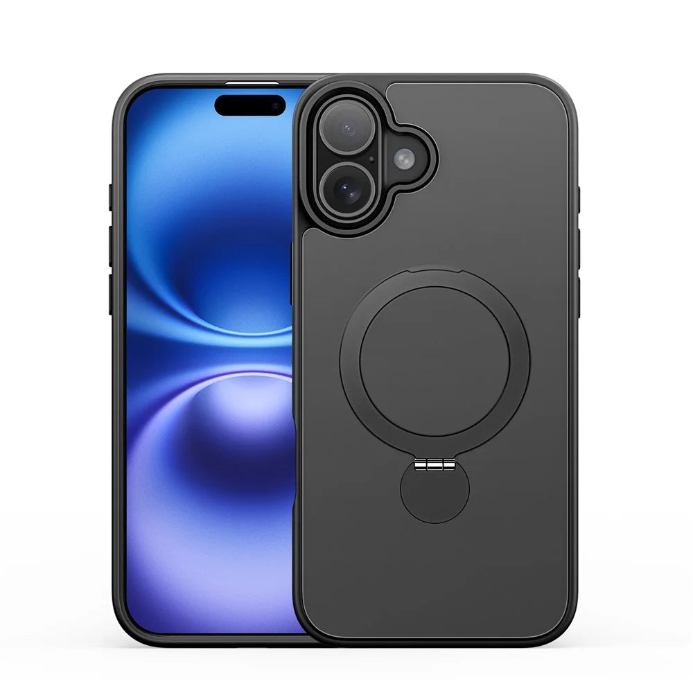 DUX DUCIS For iPhone 16 Plus Case  Yind Series PC+TPU Phone Cover Compatible with MagSafe with Kickstand - Black - 1