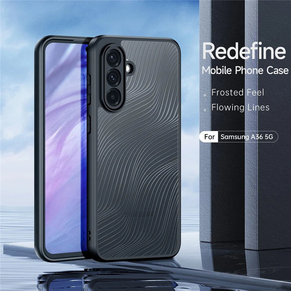DUX DUCIS For Samsung Galaxy A56 5G / A36 5G Case  Aimo Series TPU+PC Matte Drop-Proof Phone Cover (REACH Certification) - Black - 3