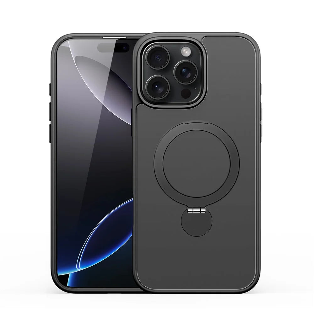 DUX DUCIS For iPhone 16 Pro Case  Yind Series PC+TPU Phone Cover Compatible with MagSafe with Kickstand - Black - 1