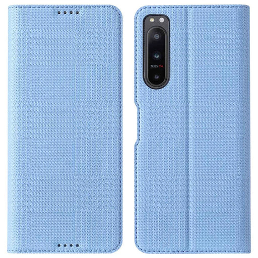 VILI DH Series for Sony Xperia 5 IV 5G PU Leather + TPU Phone Cover Card Holder Stand Full Protection Case - Blue - 1