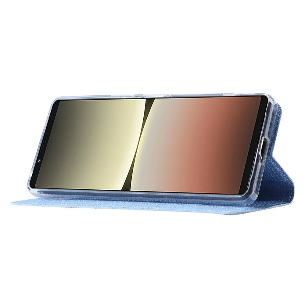 VILI DH Series for Sony Xperia 5 IV 5G PU Leather + TPU Phone Cover Card Holder Stand Full Protection Case - Blue - 3