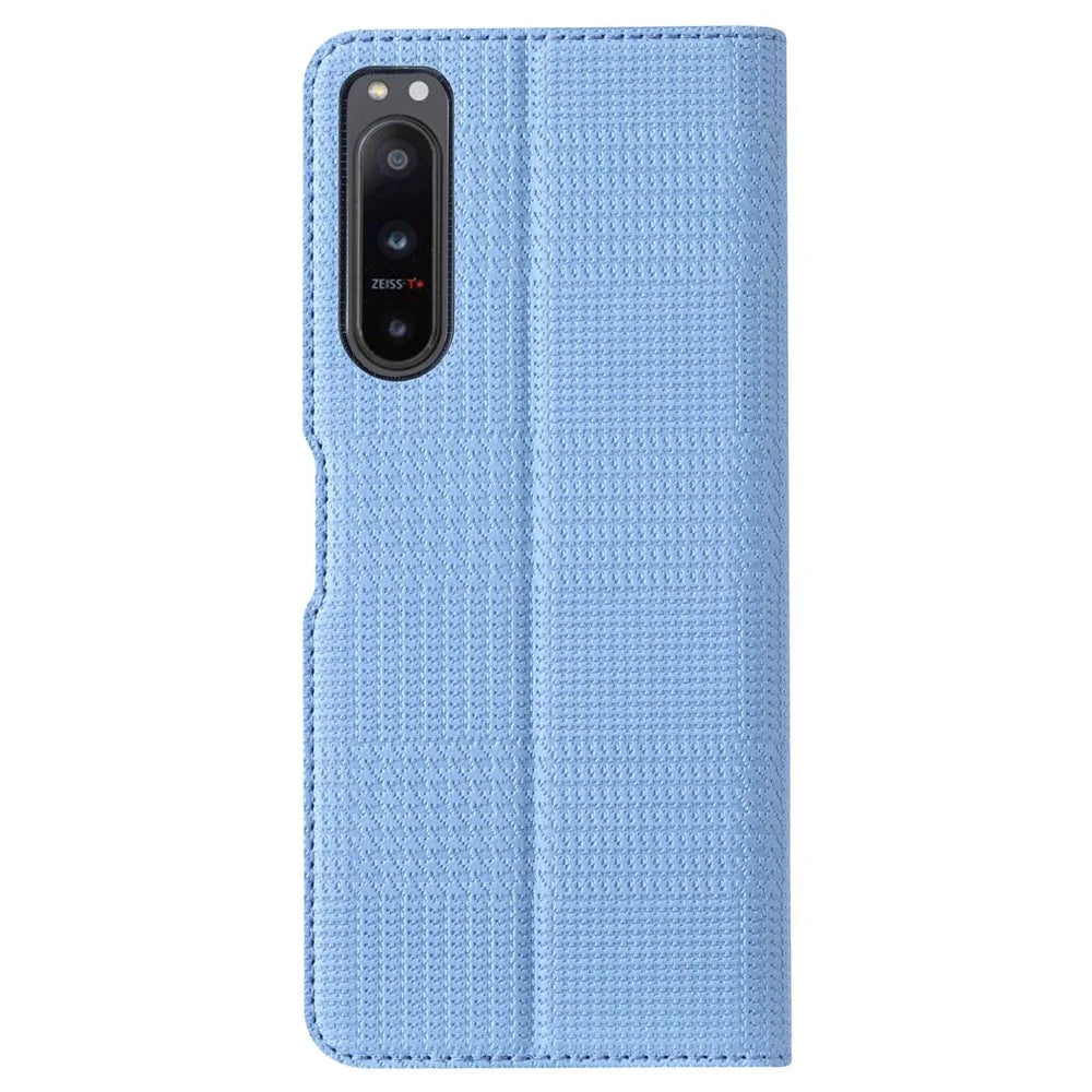 VILI DH Series for Sony Xperia 5 IV 5G PU Leather + TPU Phone Cover Card Holder Stand Full Protection Case - Blue - 5