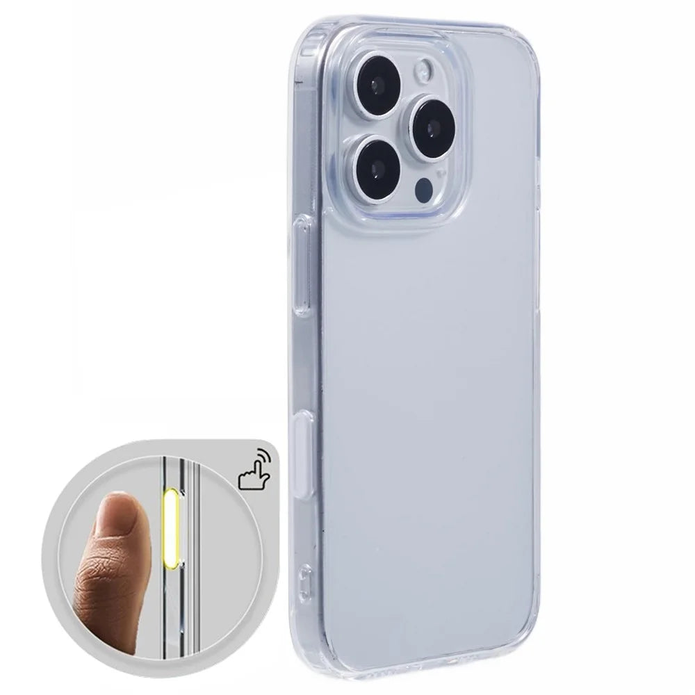 For iPhone 16 Pro Clear Case TPU+PC Back Cover with Touch Button Photography - 1