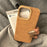 For iPhone 15 Pro Max Case Sheepskin Leather Coated TPU Mobile Phone Back Cover - 3