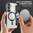 For Samsung Galaxy S25+ Magnetic Case Rhombus PU Leather Phone Cover - Black - 4