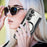 For Samsung Galaxy S25+ Magnetic Case Rhombus PU Leather Phone Cover - Black - 7