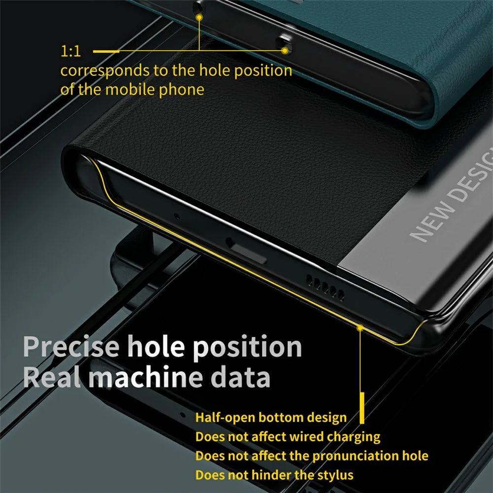 For Samsung Galaxy S25 Case Anti-Drop Leather Phone Cover with Stand - Green - 4