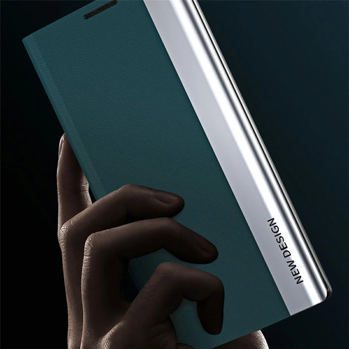 For Samsung Galaxy S25+ Case Anti-Drop Leather Phone Cover with Stand - Green - 5
