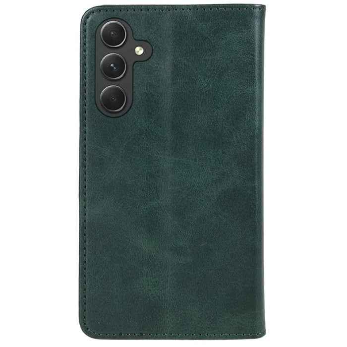 For Samsung Galaxy A36 5G Case Strong Magnetic PU Leather Phone Cover Calf Texture - Green - 7