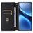 For vivo X200 Pro 5G Wallet Case Rhombus Imprinted Leather Phone Cover - Black - 2