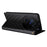 For vivo X200 Pro 5G Wallet Case Rhombus Imprinted Leather Phone Cover - Black - 4