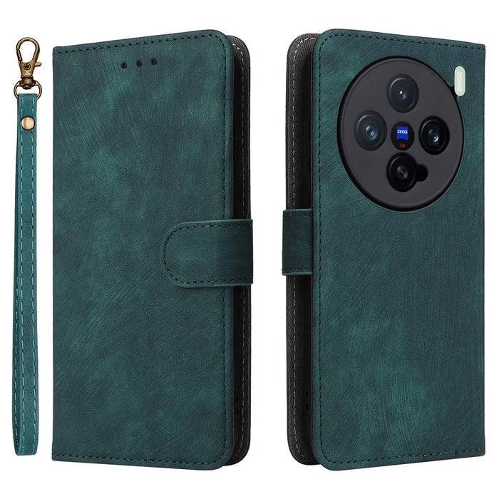For vivo X200 Pro mini 5G Wallet Phone Case RFID Blocking PU Leather Flip Cover Stand View - Green - 1