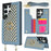 For Samsung Galaxy S24 Ultra Case with Card Holder, Kickstand, RFID Blocking PU+TPU Phone Back Cover - Blue - 1