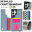 For Samsung Galaxy S24 Ultra Case with Card Holder, Kickstand, RFID Blocking PU+TPU Phone Back Cover - Blue - 5