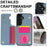 For Samsung Galaxy S24 Case with Card Holder, Kickstand, RFID Blocking PU+TPU Phone Back Cover - Blue - 5