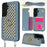 For Samsung Galaxy A35 5G Case with Card Holder, Kickstand, RFID Blocking PU+TPU Phone Back Cover - Blue - 1