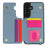 For Samsung Galaxy A35 5G Case with Card Holder, Kickstand, RFID Blocking PU+TPU Phone Back Cover - Blue - 2