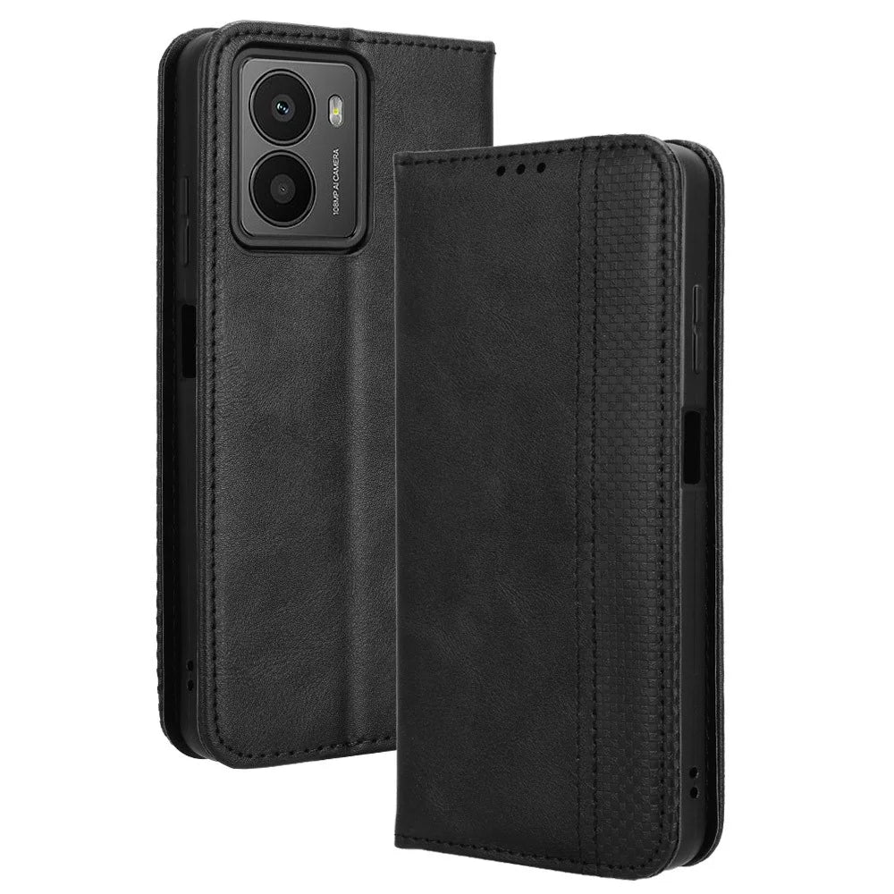 For HMD Fusion 5G Leather Case Wallet Stand Retro Texture Phone Cover - Black - 1