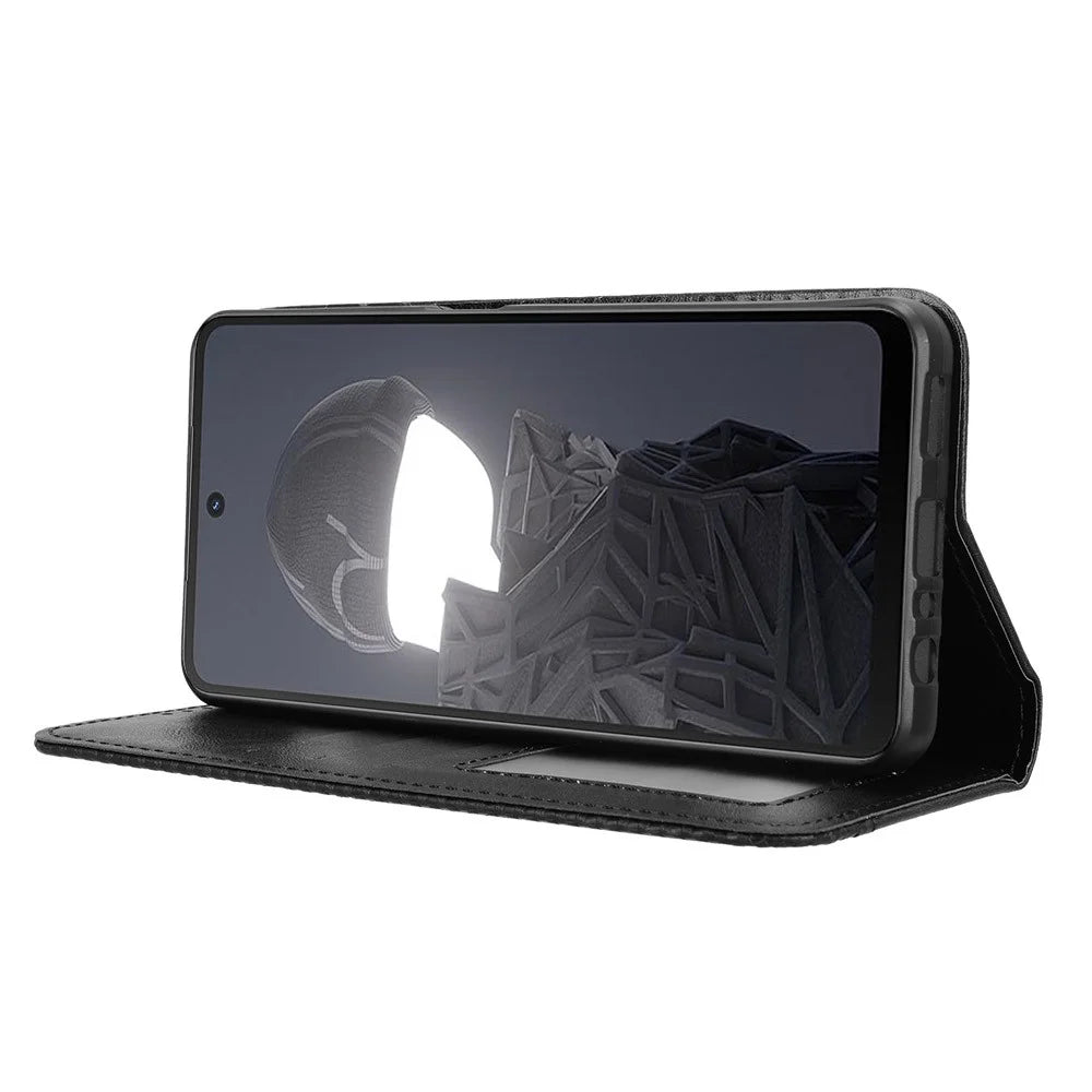 For HMD Fusion 5G Leather Case Wallet Stand Retro Texture Phone Cover - Black - 4
