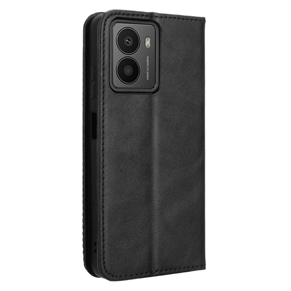 For HMD Fusion 5G Leather Case Wallet Stand Retro Texture Phone Cover - Black - 7